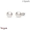 Boucles d'oreilles SPARK With EUROPEAN CRYSTALS  : Pearls 10 mm - Cristal blanc