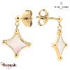 Boucles d'oreilles Nebulia Pierre Lannier BJ26A2211 acier poli de couleur or