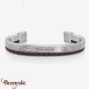Bracelet TOM HOPE Hybrid cuir platinium marron Taille: S