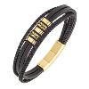 Bracelet All Blacks bijoux Homme acier et cuir 682333