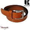 Ceinture Kaszer Indiana en cuir de buffle pleine fleur cognac