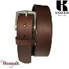 Ceinture Kaszer Indiana en cuir de buffle pleine fleur marron foncé lisse