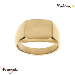 Chevalière Thabora homme plateau doré T60 - réf. T160432J-60