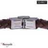 Bracelet Acier et cuir tressé marron italien, Collection: homme APOLLON