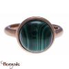 Bague Yola Nature Cabochon Malachite Acier plaqué IP rose IG-118-54