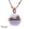 Collier Yola Nature Perle de pierre Acier plaqué IP rose IG-457