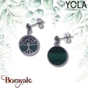 Boucles d'oreilles malachite, Collection: Arbre de vie YOLA