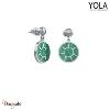 Boucles d'oreilles Yola Nature Malachite Acier poli IK-518