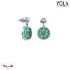 Boucles d'oreilles Malachite Acier Yola Nature femme