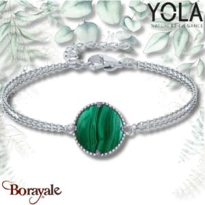 Bracelet Malachite Acier Yola Nature femme