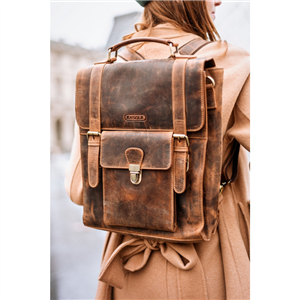 Sac à dos  KASZER collection Nevada Marron naturel clair touché velours 20857-C6