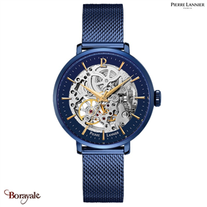 Montre PIERRE LANNIER Collection AUTOMATIQUE bleu milanais Femme