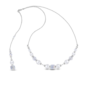 Collier Spark Hibiscus cristal autrichien sur argent A0397AB
