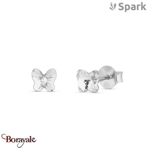 Boucles d'oreilles SPARK With EUROPEAN CRYSTALS  : Papilio - Cristal blanc