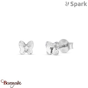 Boucles d'oreilles SPARK With EUROPEAN CRYSTALS : Papilio - Cristal blanc