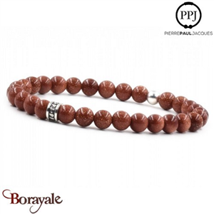 Jaspe brique: Bracelet Pierres fines 6 mm PPJ Taille S
