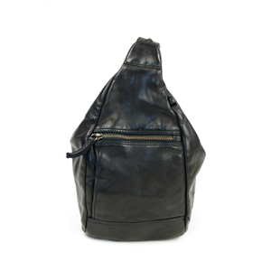 Sac à dos Bear Design en Cuir de vachette lavé Noir Collection : Lavato