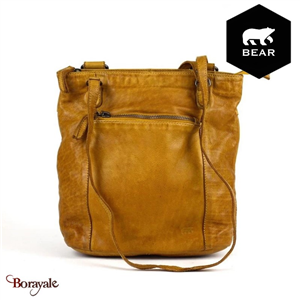 Sac à dos Bear Design en Cuir de vachette lavé Tabac Collection : Lavato