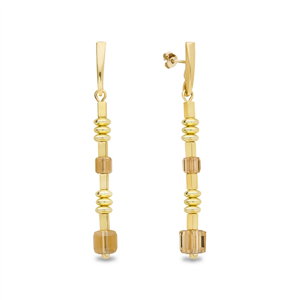 Boucles d'oreilles Spark Rose cristal autrichien sur argent doré G0382LCT