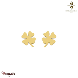 Boucles d'oreilles en acier inoxydable doré  Merveilles du monde