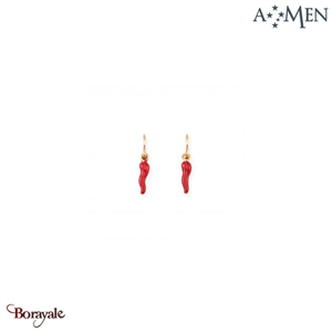 Boucles d'oreilles Amen Bijoux Porte Bonheur Argent 925° rhodié rose de haute qu