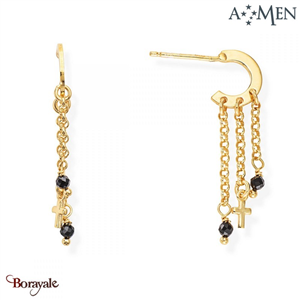 Boucles d'oreilles Amen Bijoux Couture  Plaqué OR sur Argent 925°