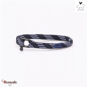 Bracelet PIG & HEN Vicious Vik Bleu-Mauve Noir Taille : L (20cm)