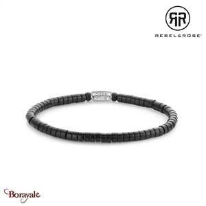 Bracelet Rebel & Rose Collection : Slices - The black Stones Taille L RR-40073-S