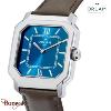 Montre Homme Orlam Heritage cadran bleu bracelet cuir marron étanche 5 ATM ORSSL