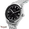 Montre Homme Orlam Pulse cadran noir bracelet acier argenté étanche 10 ATM ORSSB