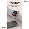 Montre Connectée TEKDAY Pavé - Unisexe - Boîtier Noir Pomme Noir Surpiqué - 6565