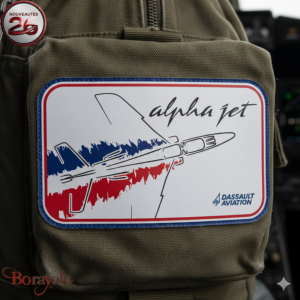 Patch Dassault Aviation Alpha Jet rectangle, bleu, blanc, rouge