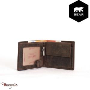 Portefeuille Bear Design en Cuir de vachette brut Brut Collection : brut