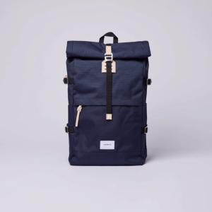 Sac à dos Sandqvist Série Urban Outdoor, Bernt 21/25L Navy with Natural leather