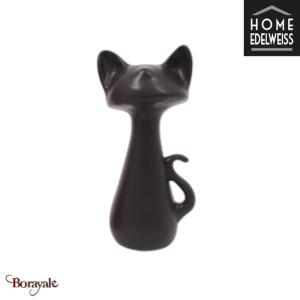 Chat assis 29 cm Home Edelweiss collection : Felix Noir nacré