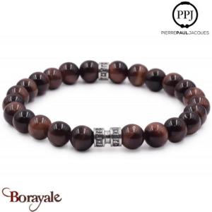 Œil de taureau: Bracelet Pierres fines 8 mm PPJ Taille M