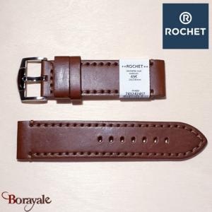 Bracelet de montre Rochet , Kansas de couleur : acajou, 24 mm