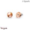 Boucles d'oreilles SPARK With EUROPEAN CRYSTALS : Sweet Candy 8mm - Pêche clair