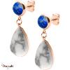 Boucles d'oreilles Lapis Lazuli + Howlite, Collection: Goutte YOLA