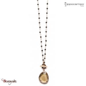 Collier Ippocampo Pépite  bronze plaqué or rose IPPT01