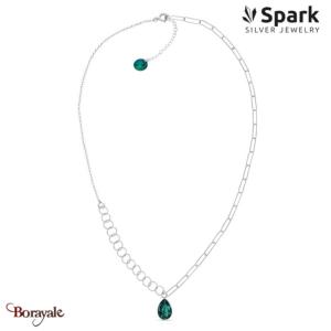 Collier Spark Baroque cristal autrichien sur argent A0274EM
