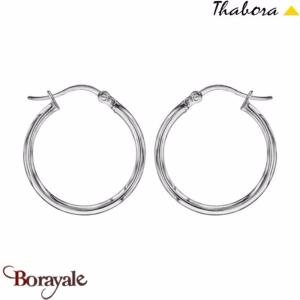 Boucles d'oreilles Thabora créoles simples fils ronds, 20 mm Boucles d'oreilles