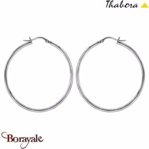 Boucles d'oreilles THABORA créoles simples fils ronds, 30 mm acier