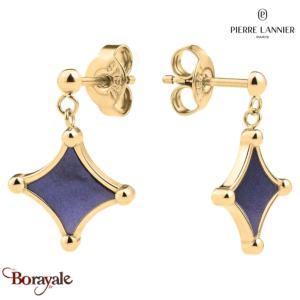Boucles d'oreilles Nebulia Pierre Lannier BJ26A2261 acier poli de couleur or