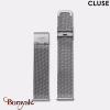 Bracelet Cluse Minuit 16 mm acier maille milanaise CLS345