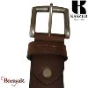 Ceinture Kaszer Indiana en cuir de buffle pleine fleur marron foncé lisse