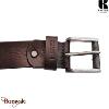 Ceinture Kaszer Indiana en cuir de buffle pleine fleur marron foncé grainé