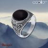 Chevalière Apollon acier et onyx Homme  IH-110-60