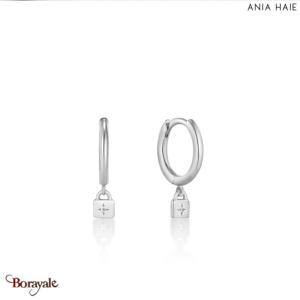 Boucles d'oreilles Ania Haie Under Lock & Key argent 925° plaqué rhodium de haut