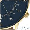 Montre 12H  Louis, GUSTAVE & cie Or, cadran Bleu Bracelet Liège